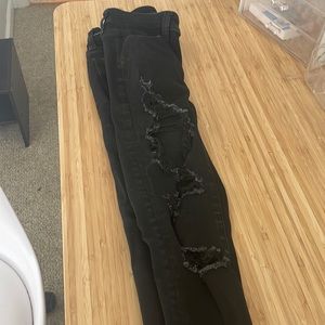 Black ripped jeans from AE